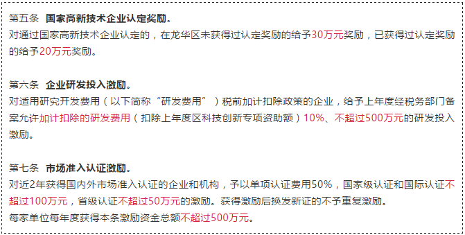 龍華區(qū)除國家高新認定30萬補貼，還有這些補貼喲！妥妥滴！