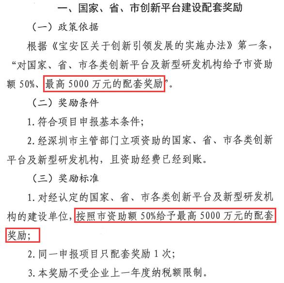 5000萬項目申報獎勵！寶安區(qū)創(chuàng)新平臺及相關(guān)機構(gòu)有福了！